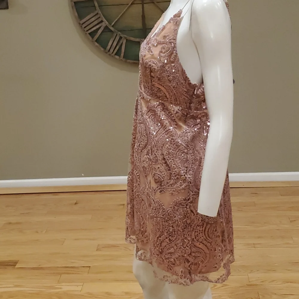 Free People Night Shimmers Mini Dress